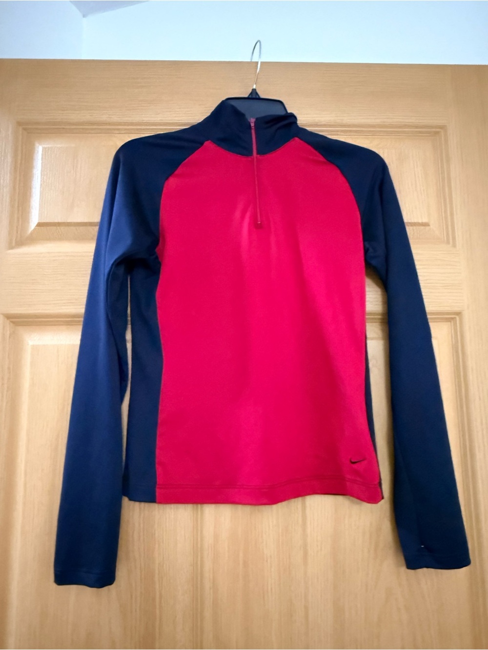 Nike Kids Red & Navy Half-Zip Athletic Pullover